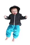 FP kids fabliving fleece zip hoodie (dark heather grey/white)
