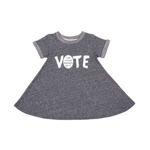 FP kids election "Vote" dress (white/navy grey)