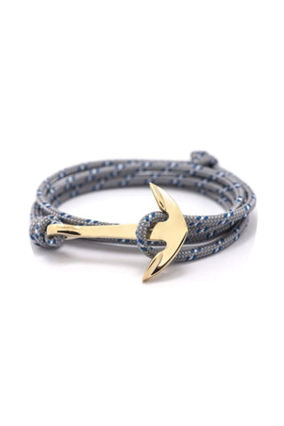 FP gold plated anchor wrap-around rope bracelet (grey)
