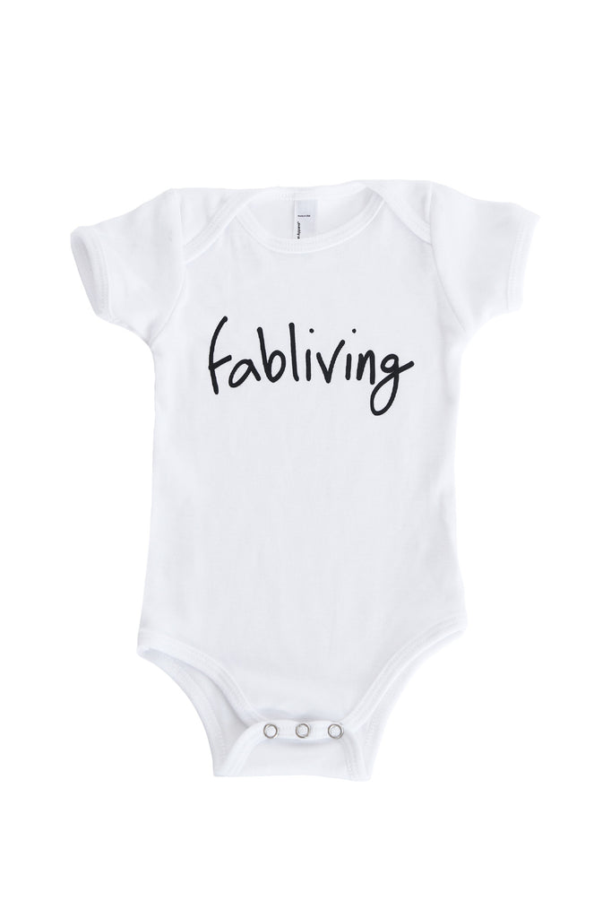 FP infant fabliving short sleeve one-piece (white/black)