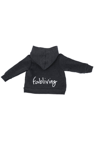 FP kids fabliving fleece zip hoodie (dark heather grey/white)