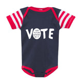 FP infant election "Vote" short sleeve one-piece (navy/red)