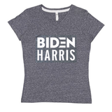 fabulous people election v-neck "Biden Harris" women's tee (white/heather grey)