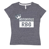 fabulous people election v-neck "Notorious RBG" women's tee (white/heather grey)