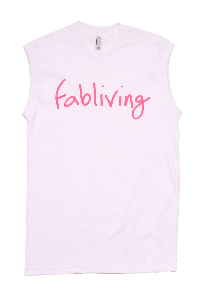 FP fabliving cotton muscle tee (white/pink)