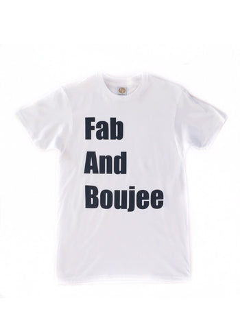 FAB AND BOUJEE cotton short sleeve tee (white/black)